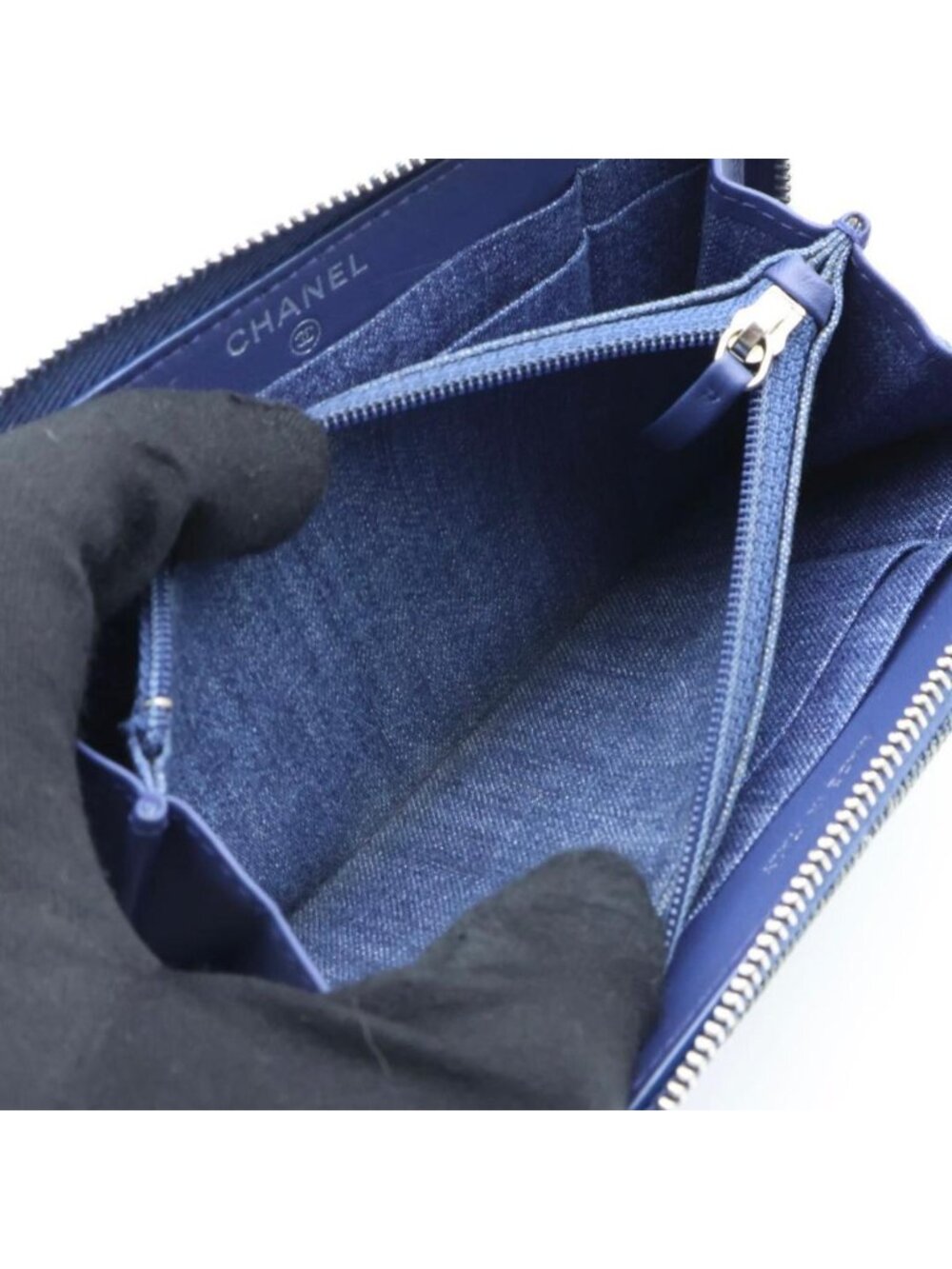 Chanel Quilted Denim Compact Zip Wallet - Picture 4 of 10